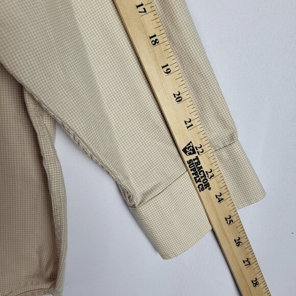 Turnbury Houndstooth Shirt Men's 2XL Beige White Button Up Long Sleeve Office - Picture 5 of 7